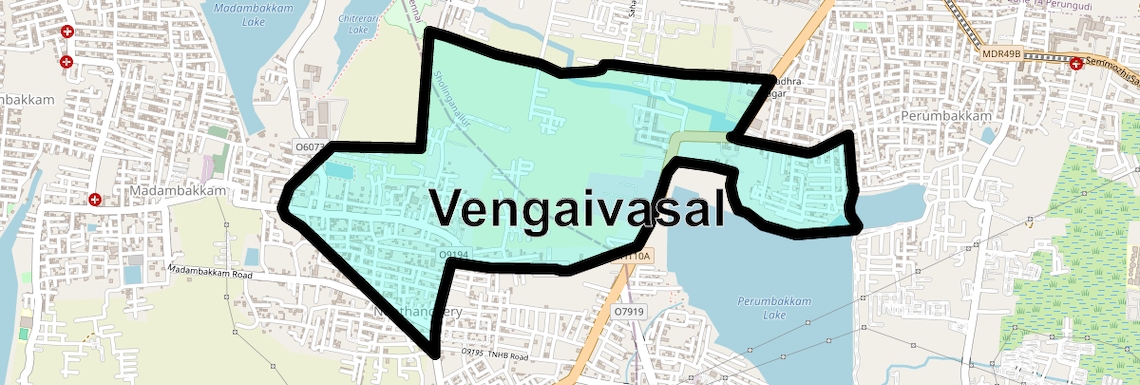 Location Map of Vengaivasal, Chennai