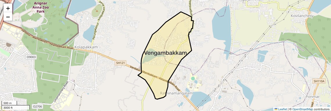 Location Map of Vengambakkam, Chennai
