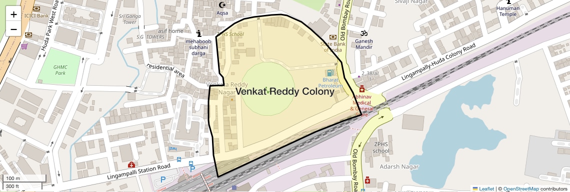 Location Map of Venkat Reddy Colony, Hyderabad