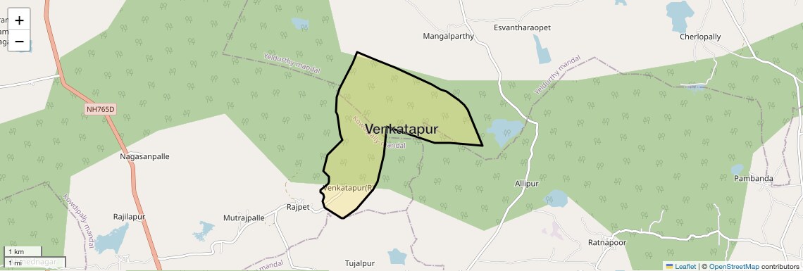 Location Map of Venkatapur, Hyderabad