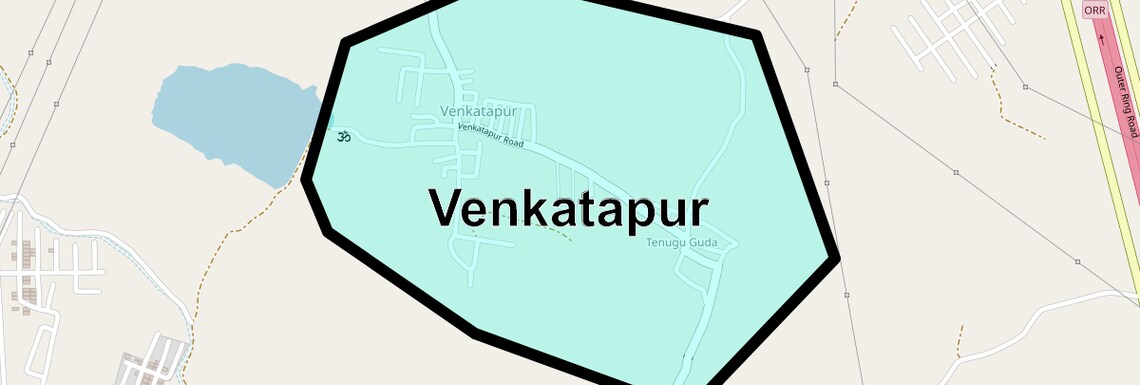 Location Map of Venkatapur, Hyderabad