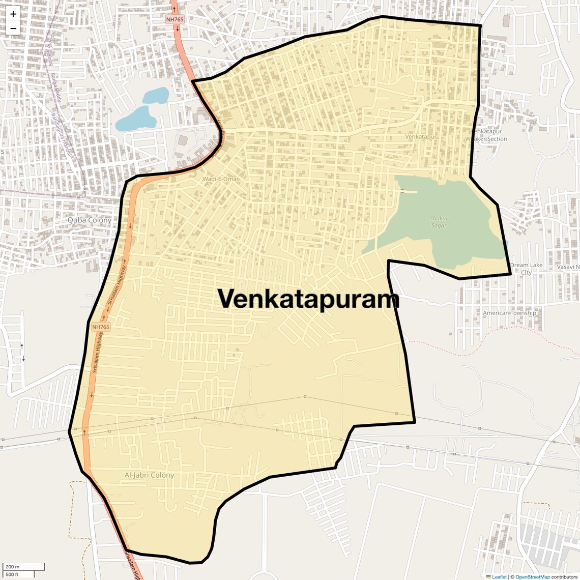 Location Map of Venkatapuram, Hyderabad