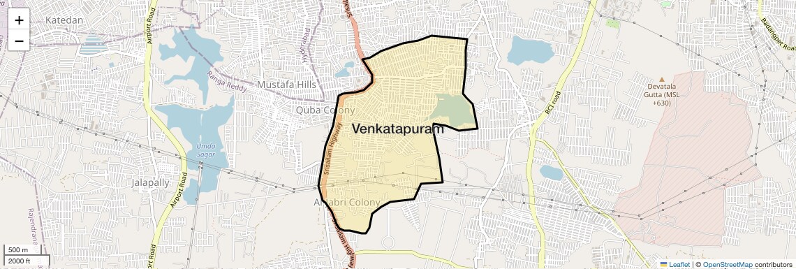 Location Map of Venkatapuram, Hyderabad