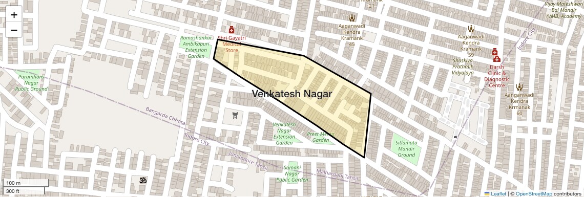 Location Map of Venkatesh Nagar, Indore