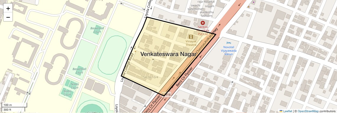 Location Map of Venkateswara Nagar, Vijayawada