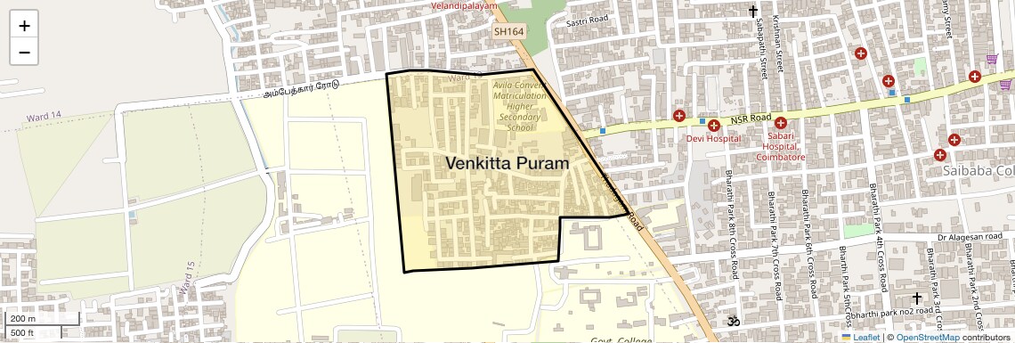 Location Map of Venkitta Puram, Coimbatore