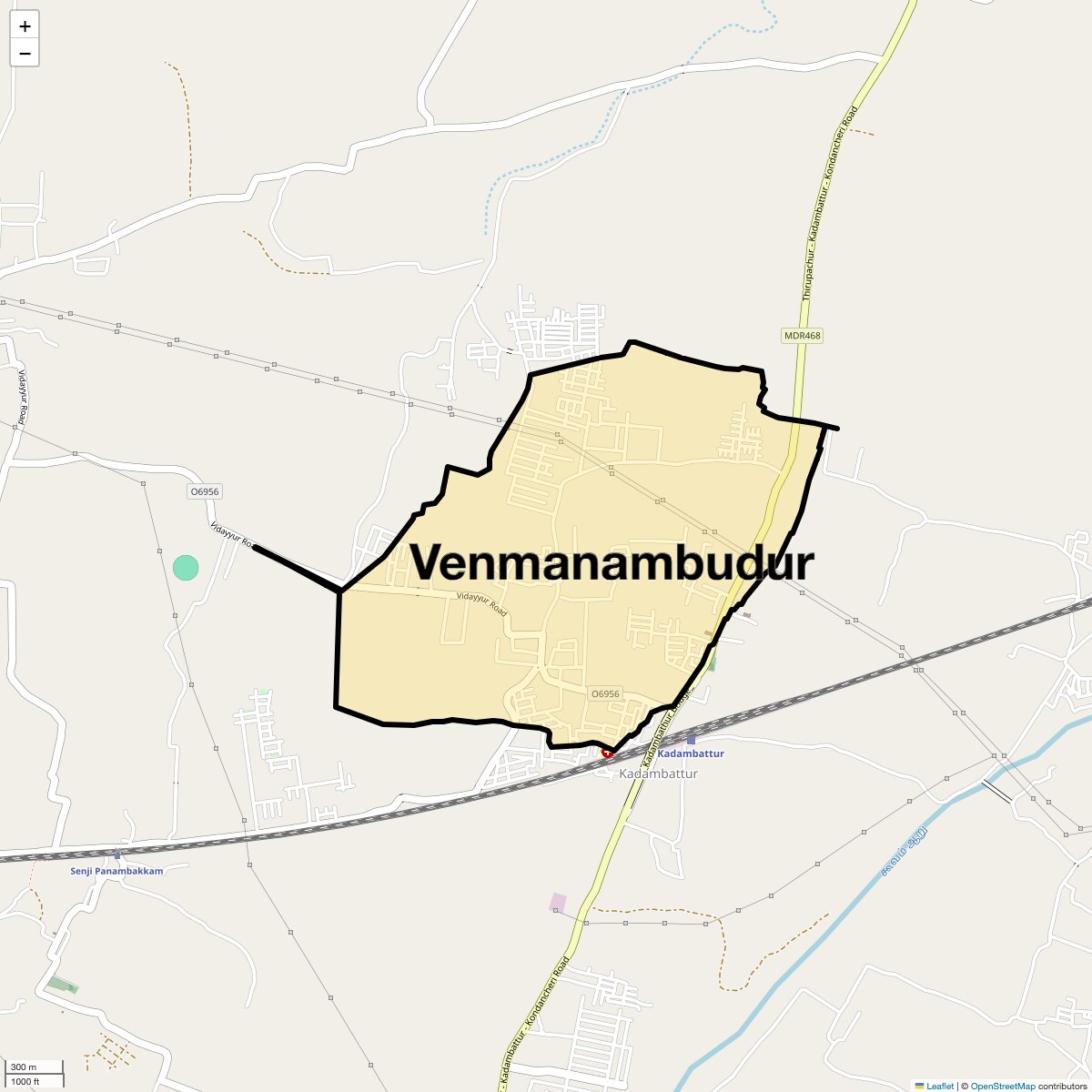 Location Map of Venmanambudur, Chennai