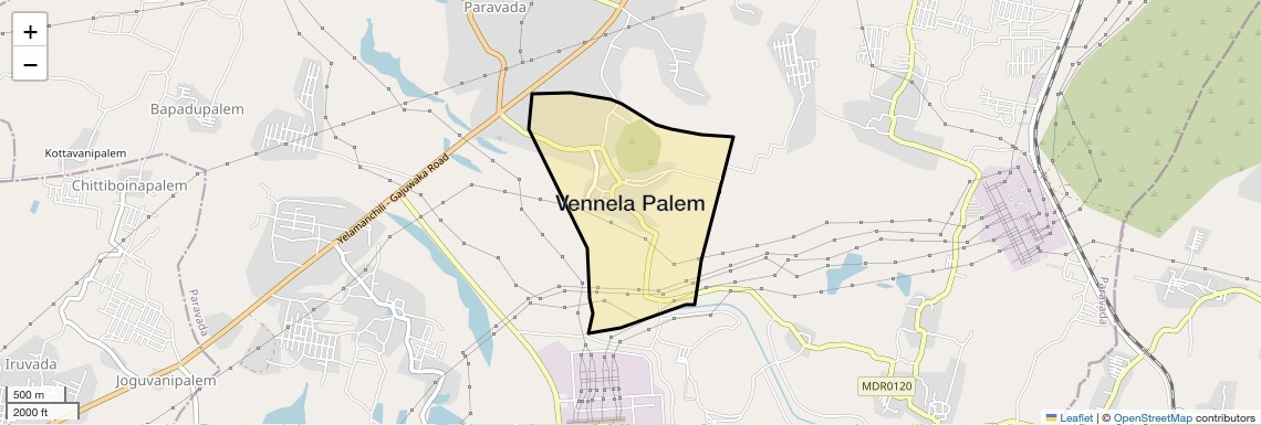 Location Map of Vennela Palem, Vizag
