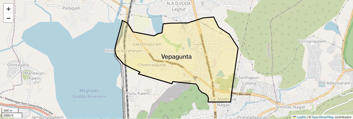 Location Map of Vepagunta, Vizag