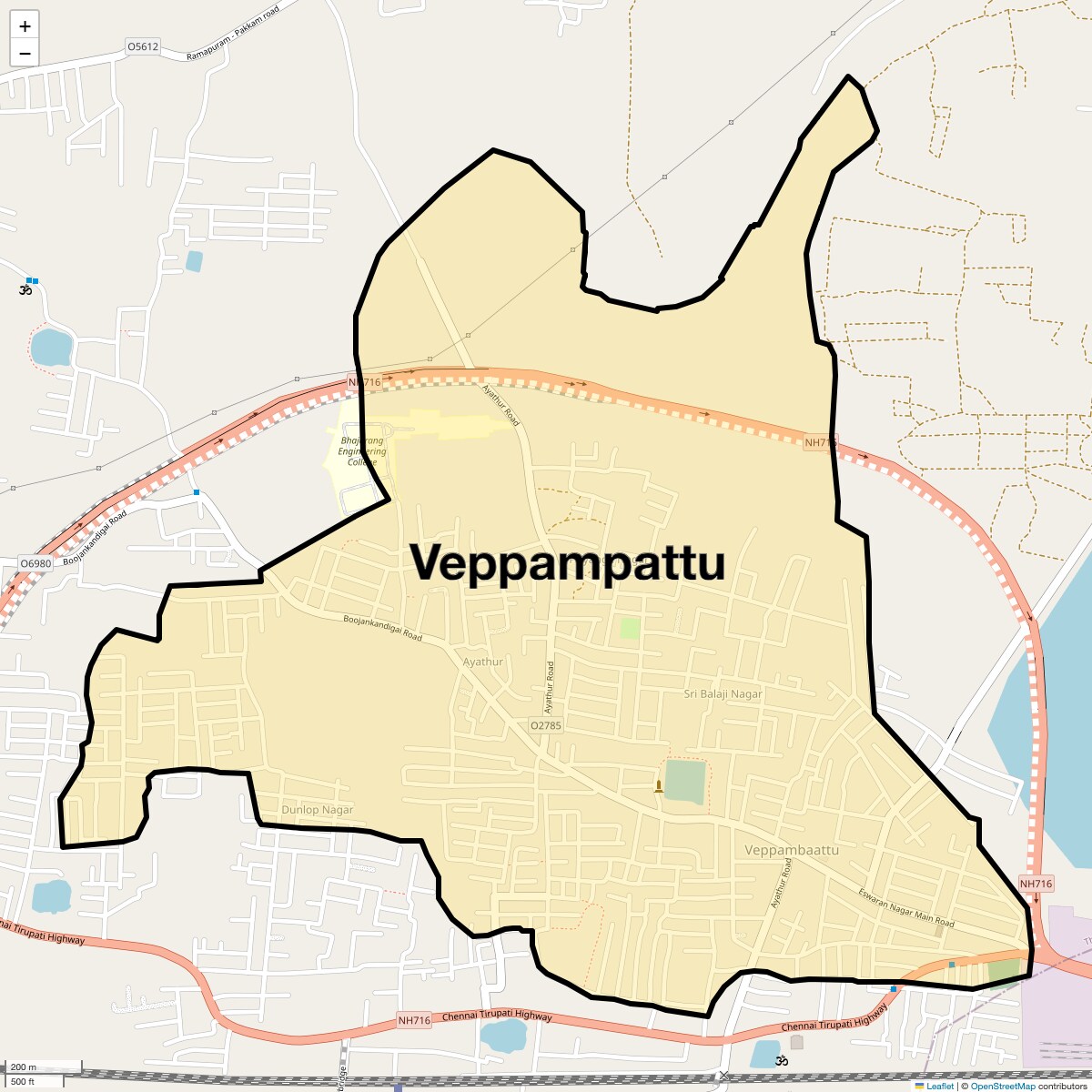 Location Map of Veppampattu, Chennai