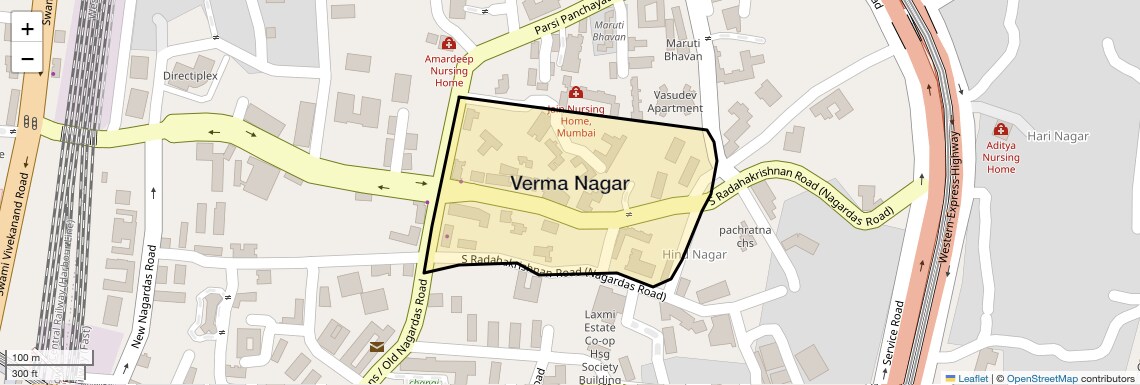 Location Map of Verma Nagar, Mumbai