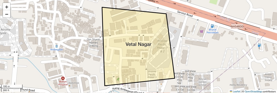Location Map of Vetal Nagar, Pune