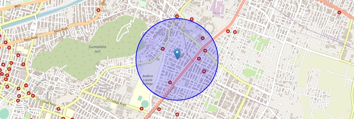 Location Map of Veterinary Colony, Vijayawada