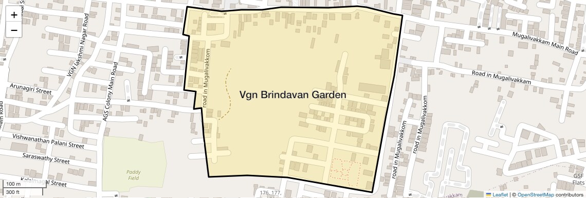 Location Map of Vgn Brindavan Garden, Chennai