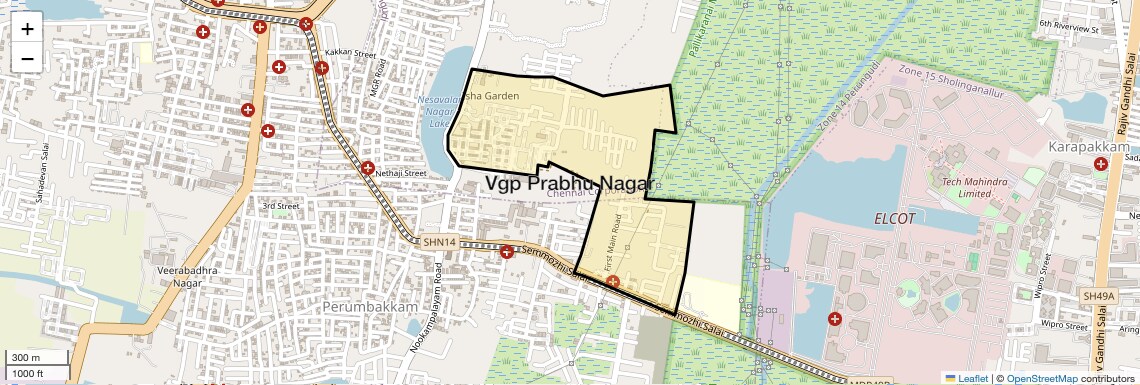 Location Map of Vgp Prabhu Nagar, Chennai