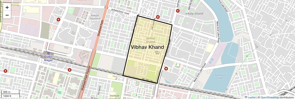 Location Map of Vibhav Khand, Lucknow