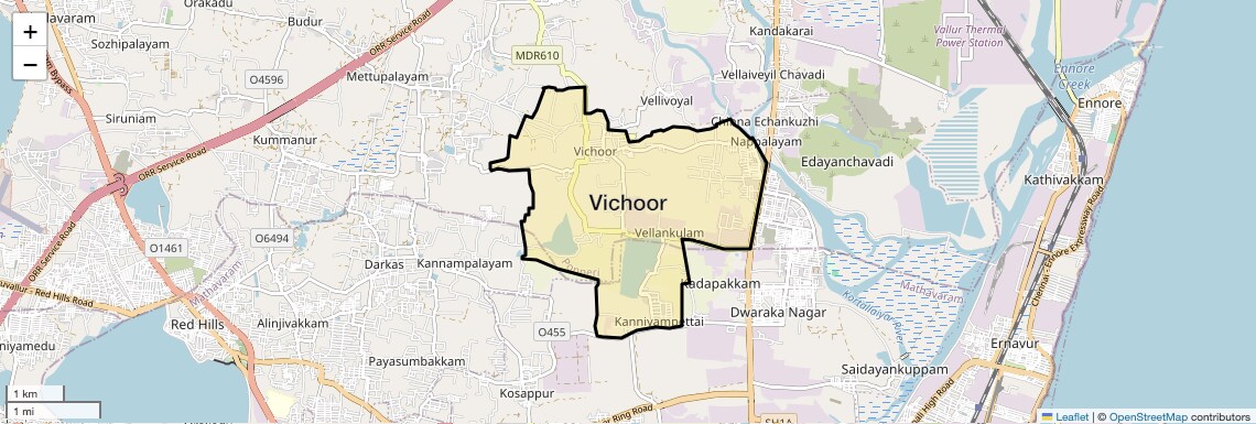 Location Map of Vichoor, Chennai