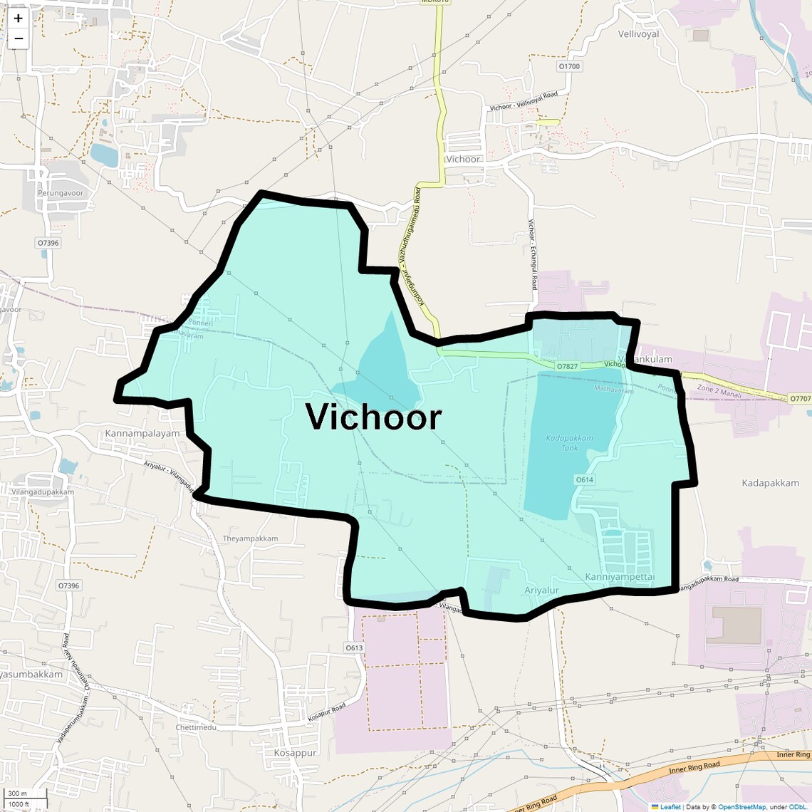 Location Map of Vichoor, Chennai