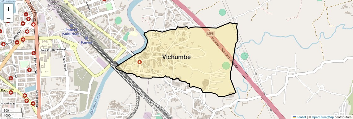 Location Map of Vichumbe, Navi Mumbai