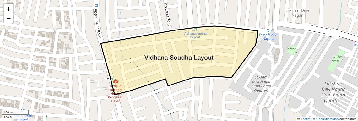 Location Map of Vidhana Soudha Layout, Bangalore