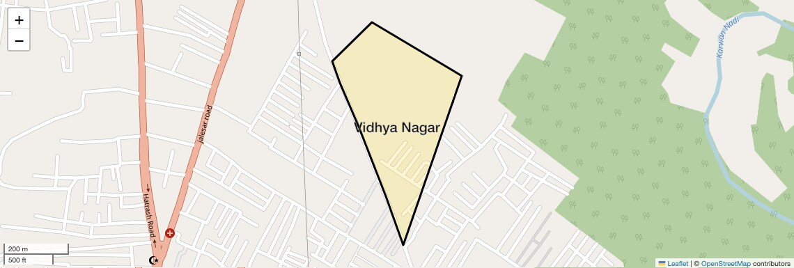 Location Map of Vidhya Nagar, Agra
