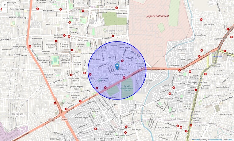 Location Map of Vidhyut Nagar