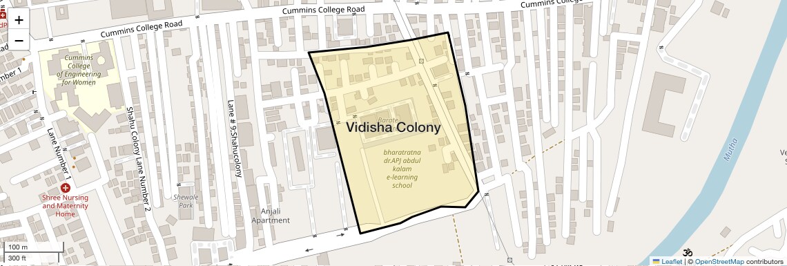 Location Map of Vidisha Colony, Pune