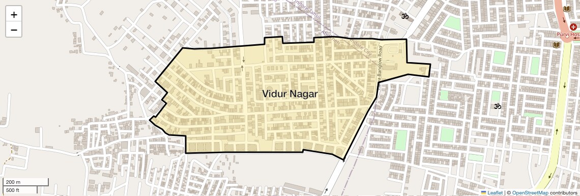 Location Map of Vidur Nagar, Indore