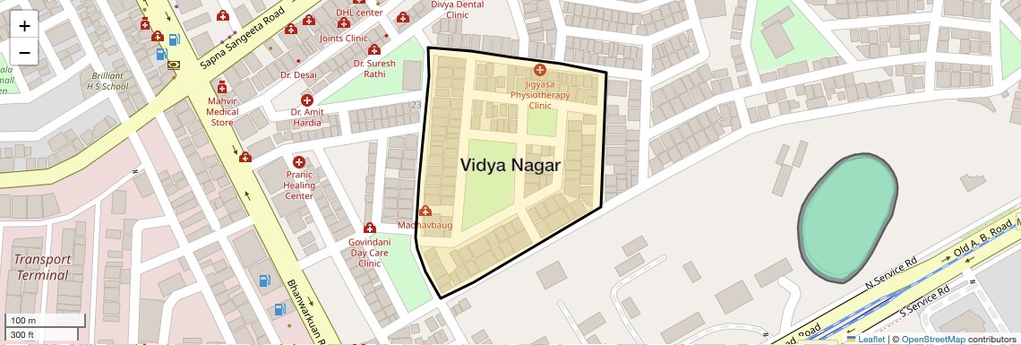 Location Map of Vidya Nagar, Indore