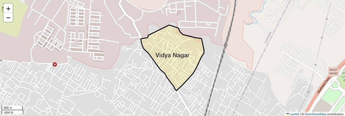 Location Map of Vidya Nagar, Lucknow