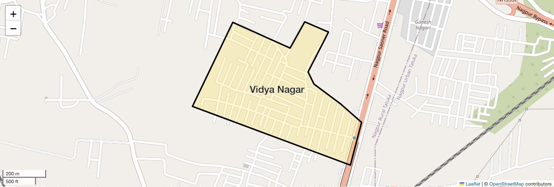 Location Map of Vidya Nagar, Nagpur