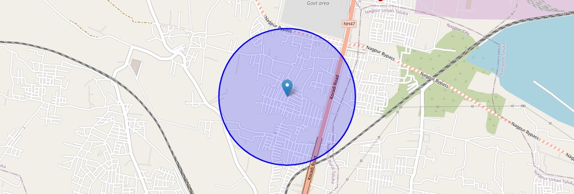 Location Map of Vidya Nagar, Nagpur