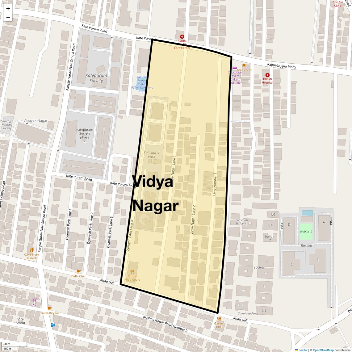 Location Map of Vidya Nagar, Pune
