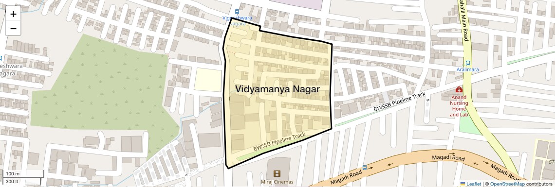 Location Map of Vidyamanya Nagar, Bangalore