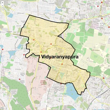 Location Map of Vidyaranyapura, Bangalore