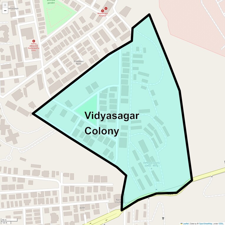 Location Map of Vidyasagar Colony