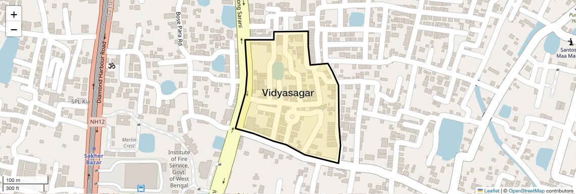 Location Map of Vidyasagar, Kolkata