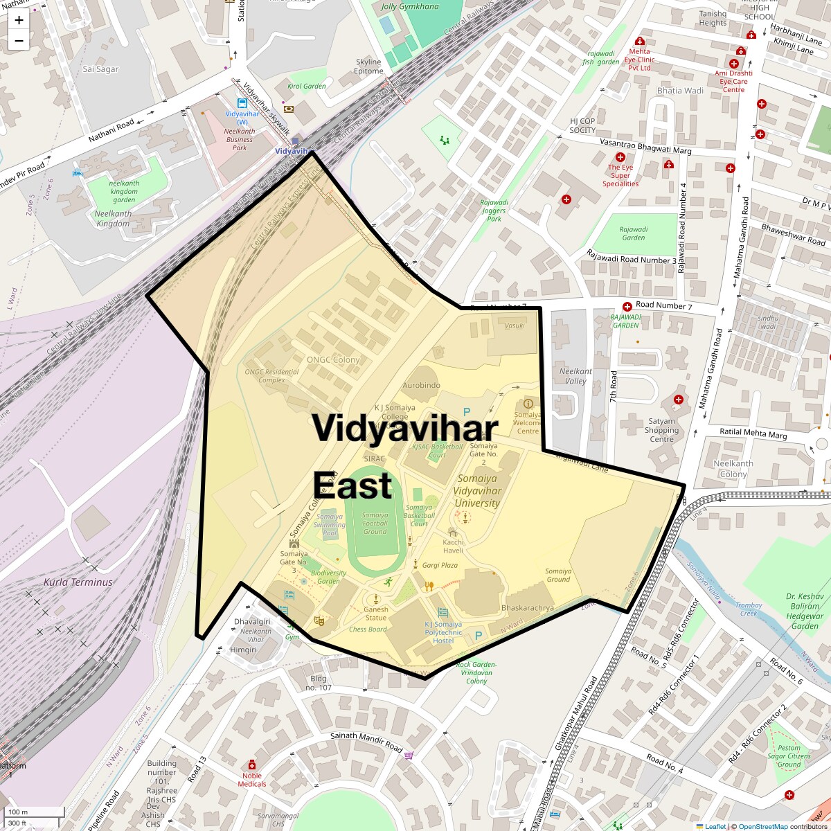 Location Map of Vidyavihar East, Mumbai