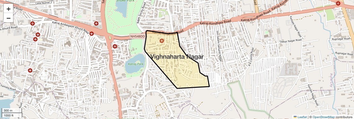 Location Map of Vighnaharta Nagar, Pune