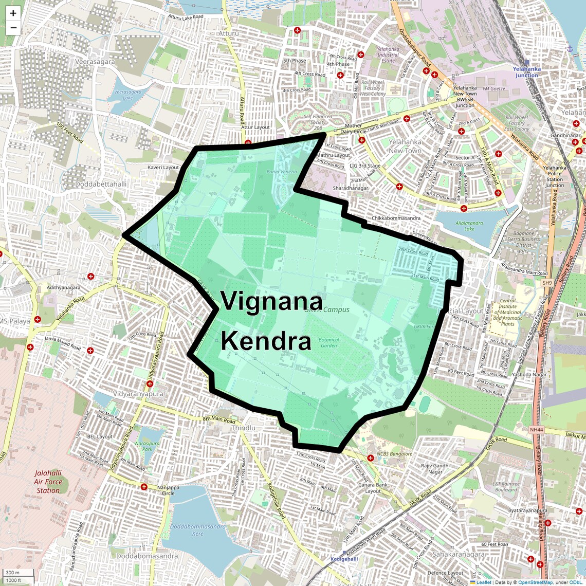 Location Map of Vignana Kendra, Bangalore