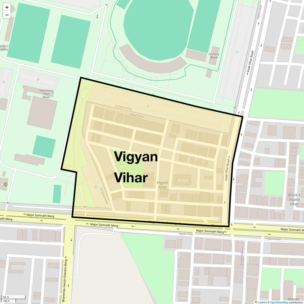 Location Map of Vigyan Vihar, Delhi
