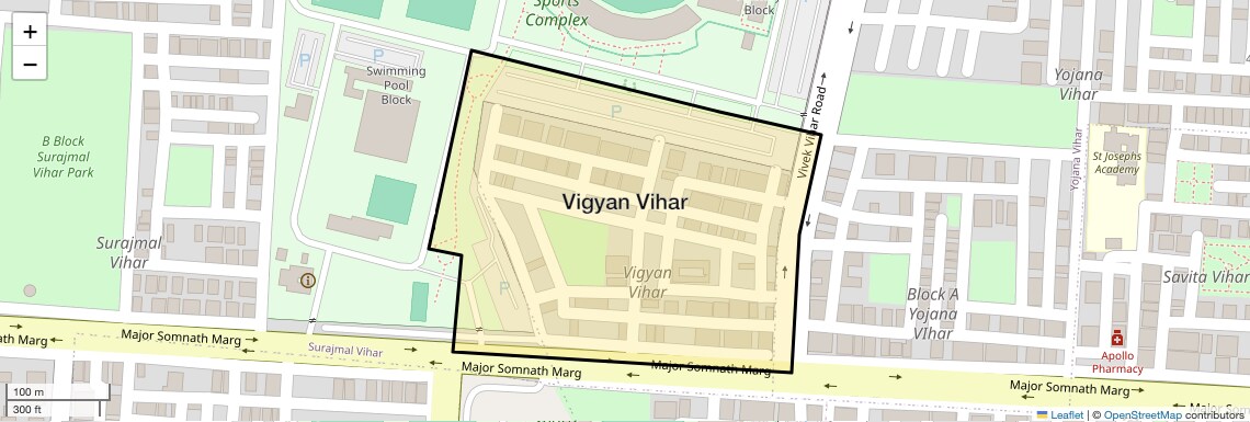Location Map of Vigyan Vihar, Delhi