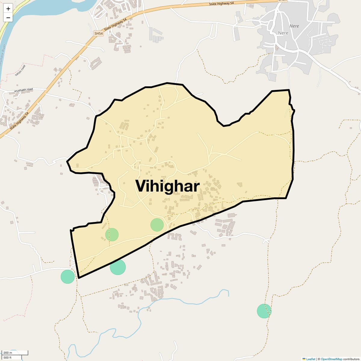 Location Map of Vihighar, Navi Mumbai