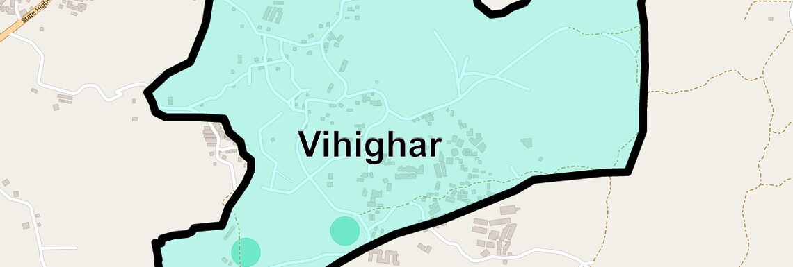 Location Map of Vihighar, Navi Mumbai