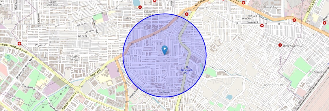 Location Map of Vijay Enclave, Delhi
