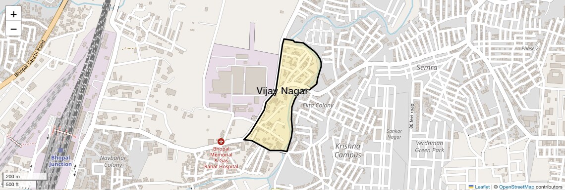 Location Map of Vijay Nagar, Bhopal