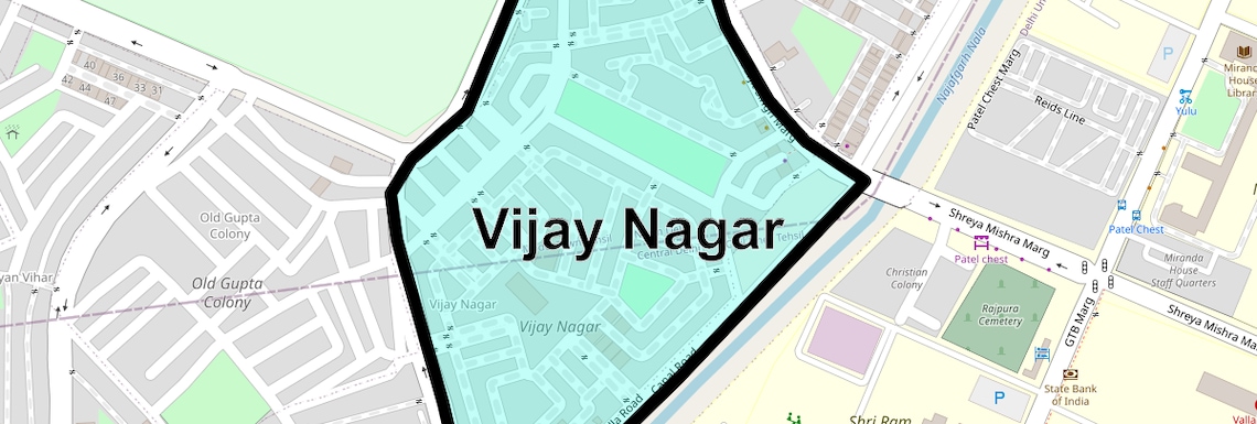Location Map of Vijay Nagar, Delhi