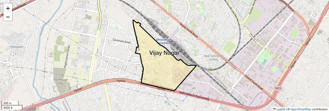 Location Map of Vijay Nagar, Ghaziabad