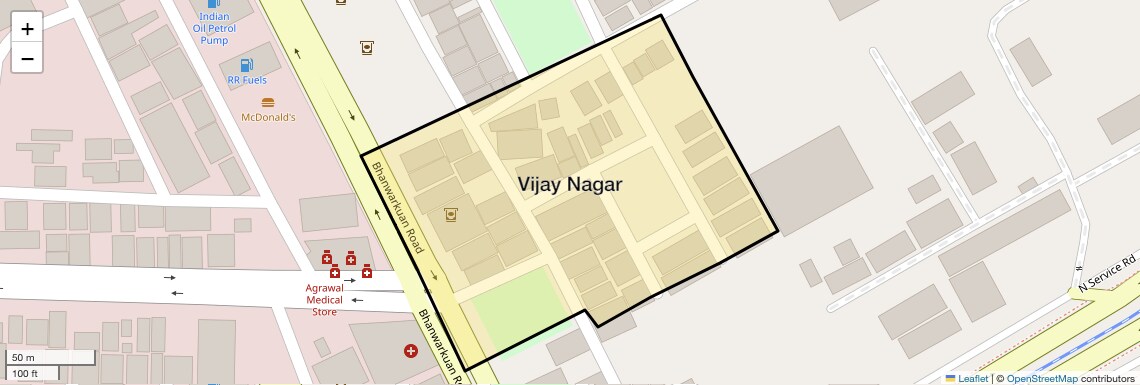Location Map of Vijay Nagar, Indore
