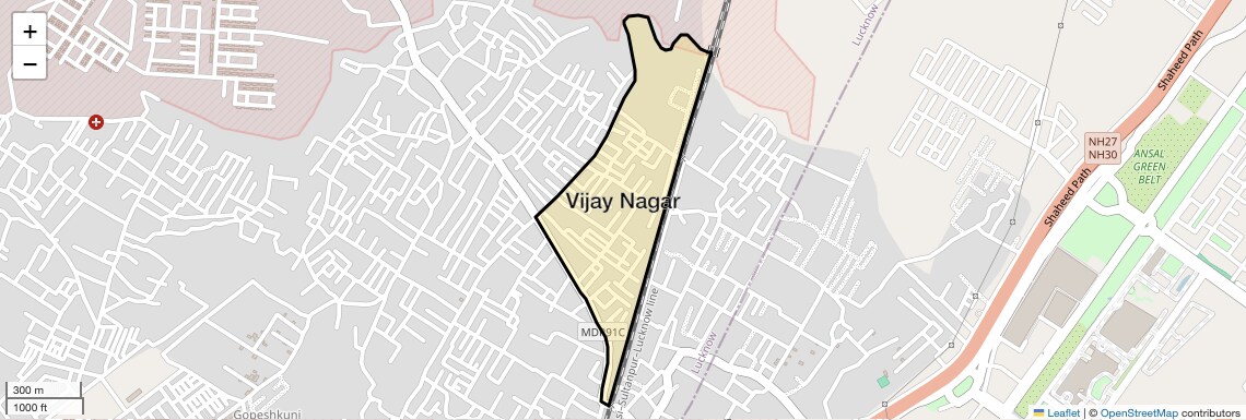 Location Map of Vijay Nagar, Lucknow